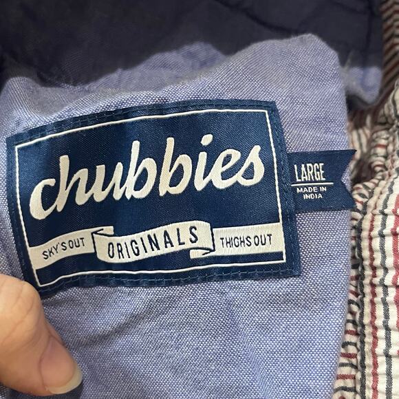 Chubbies Men's Seersucker Shorts Large 5.5 Inseam Stripes America Preppy College - Picture 8 of 8